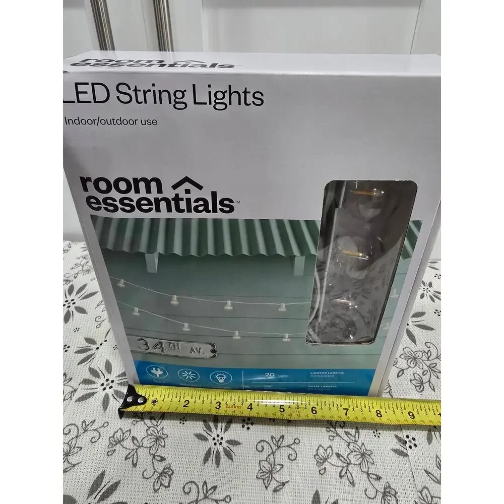 Room Essentials LED String Lights – Warm White Globe Bulbs – New in Box (Tested)